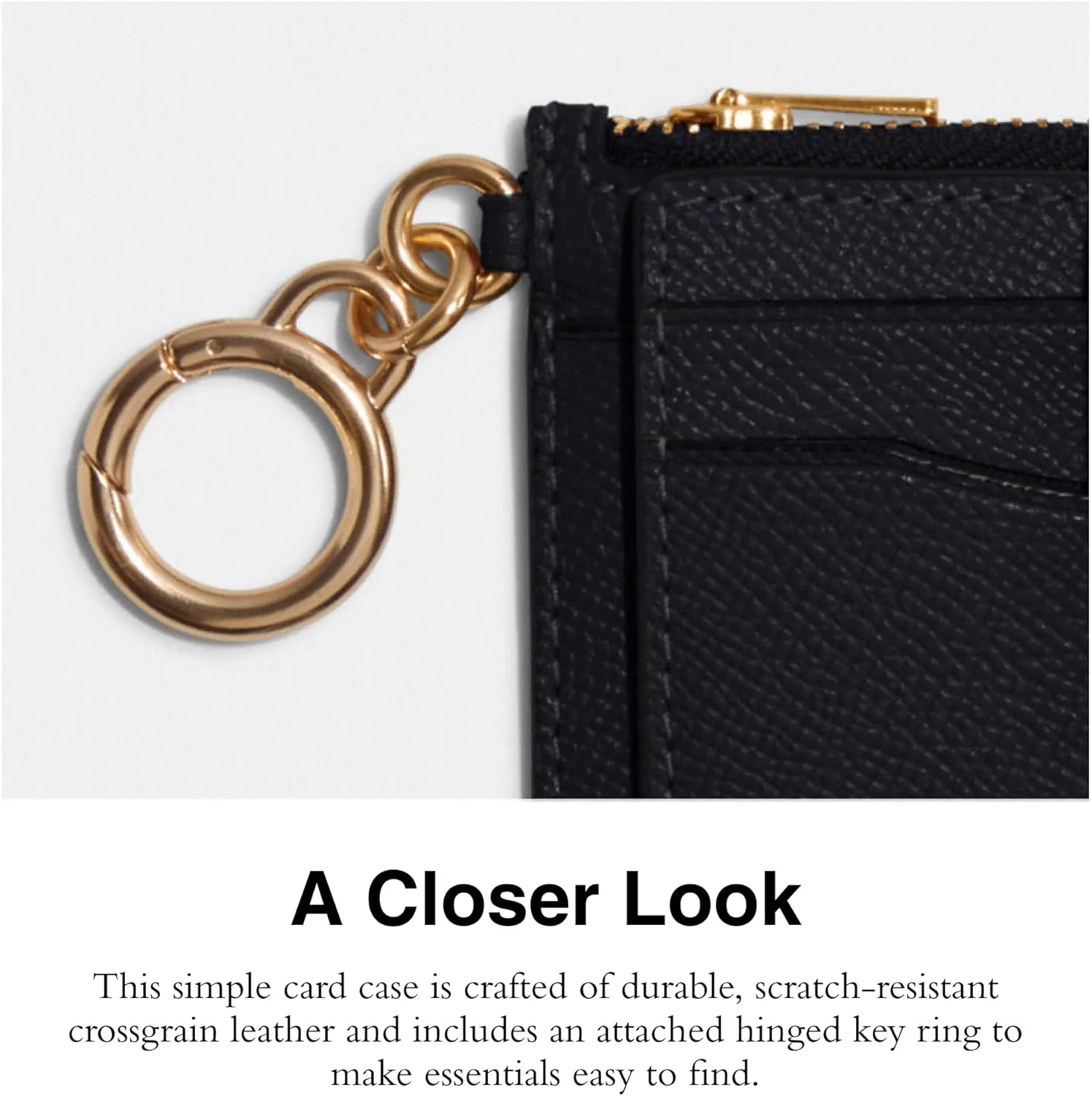 Coach Crossgrain Leather Attachment Card Case