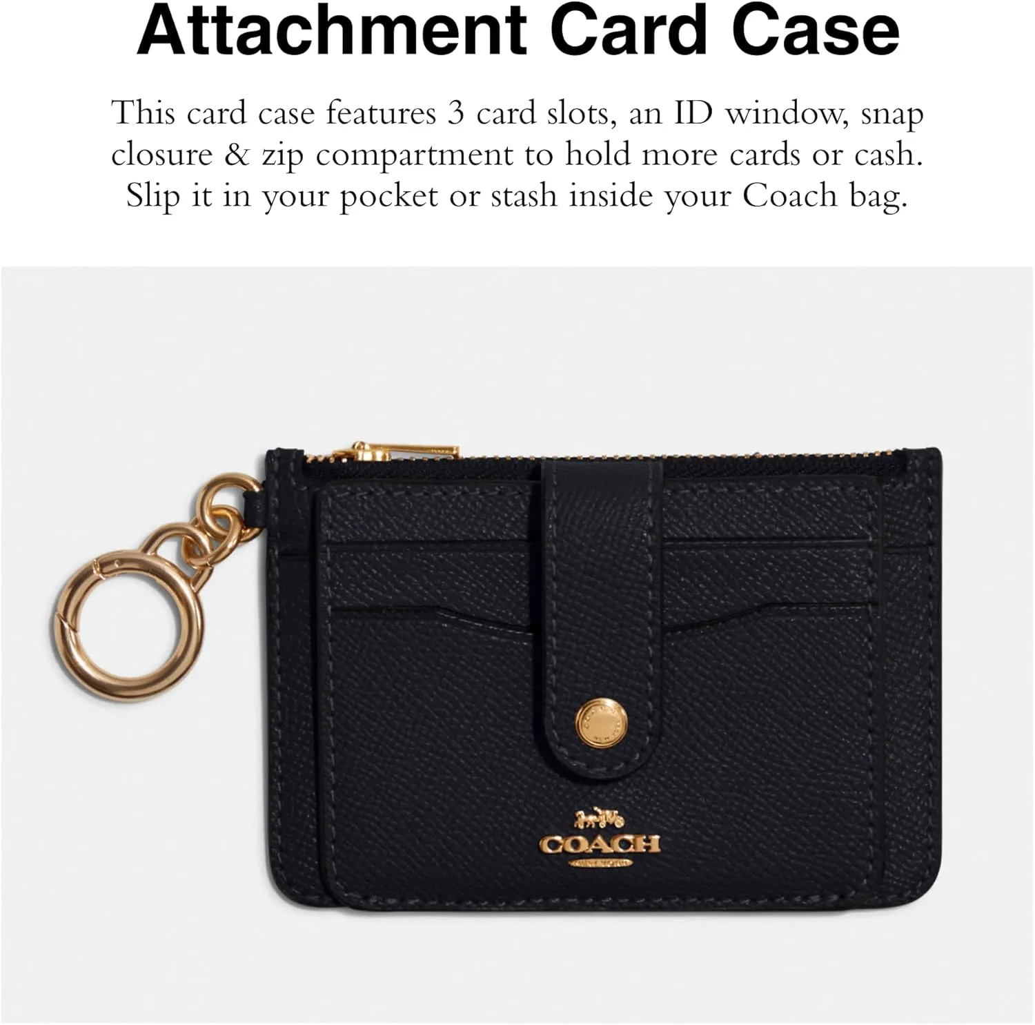 Coach Crossgrain Leather Attachment Card Case
