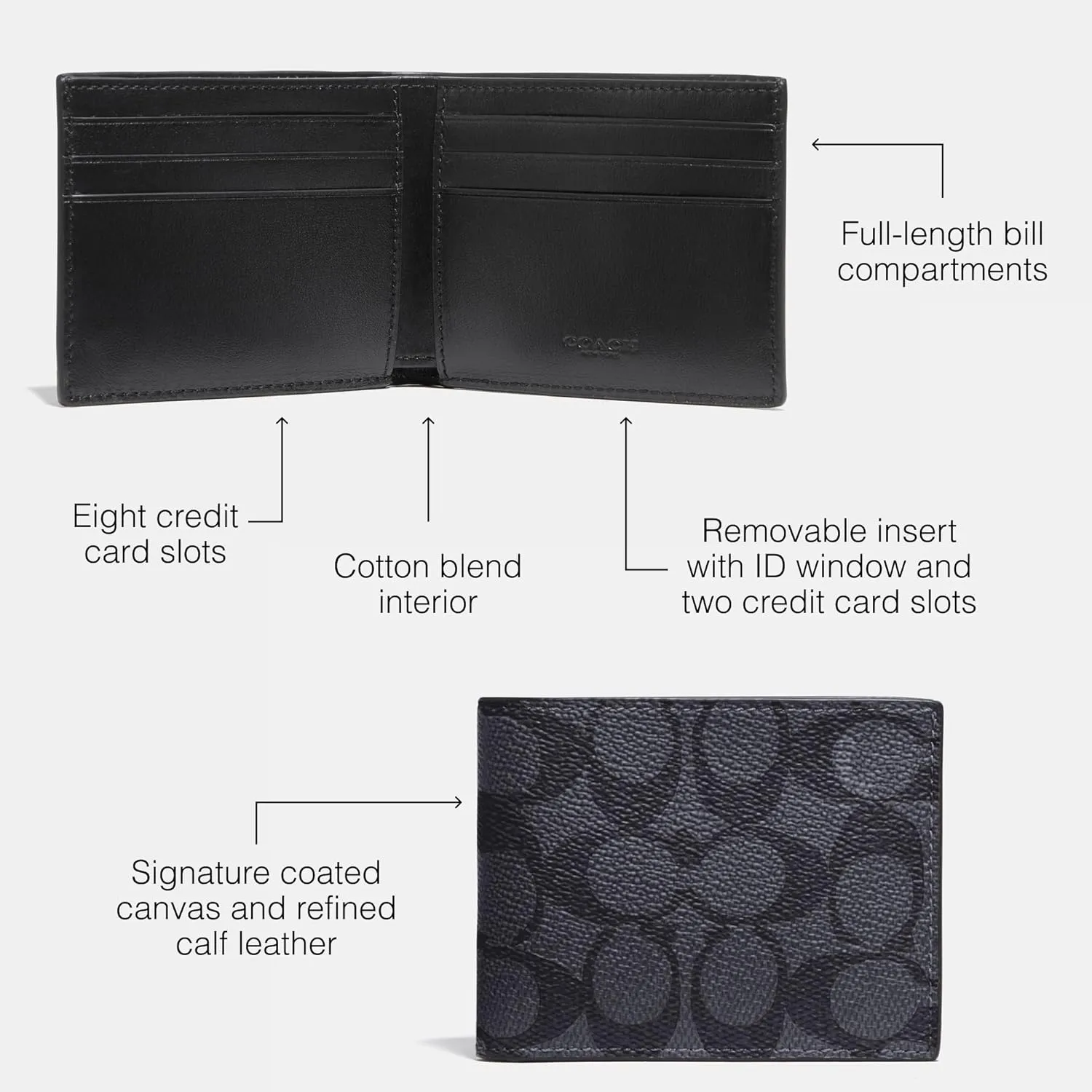 Coach Slim Billfold in Signature