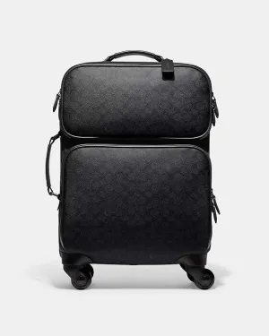 Coach Wheeled Carry On In Signature Canvas Charcoal