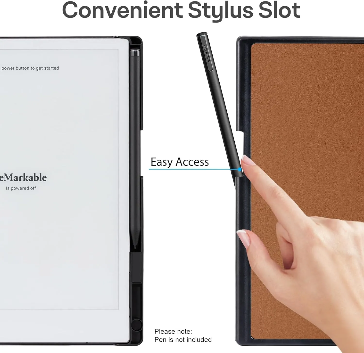 CoBak Case for Remarkable 2 Tablet - Lightweight and Hard Back Shell Protective Book Folio Cover with Built-in Pen Holder - Only for 10.3" 2020 Released (Earth Tone)