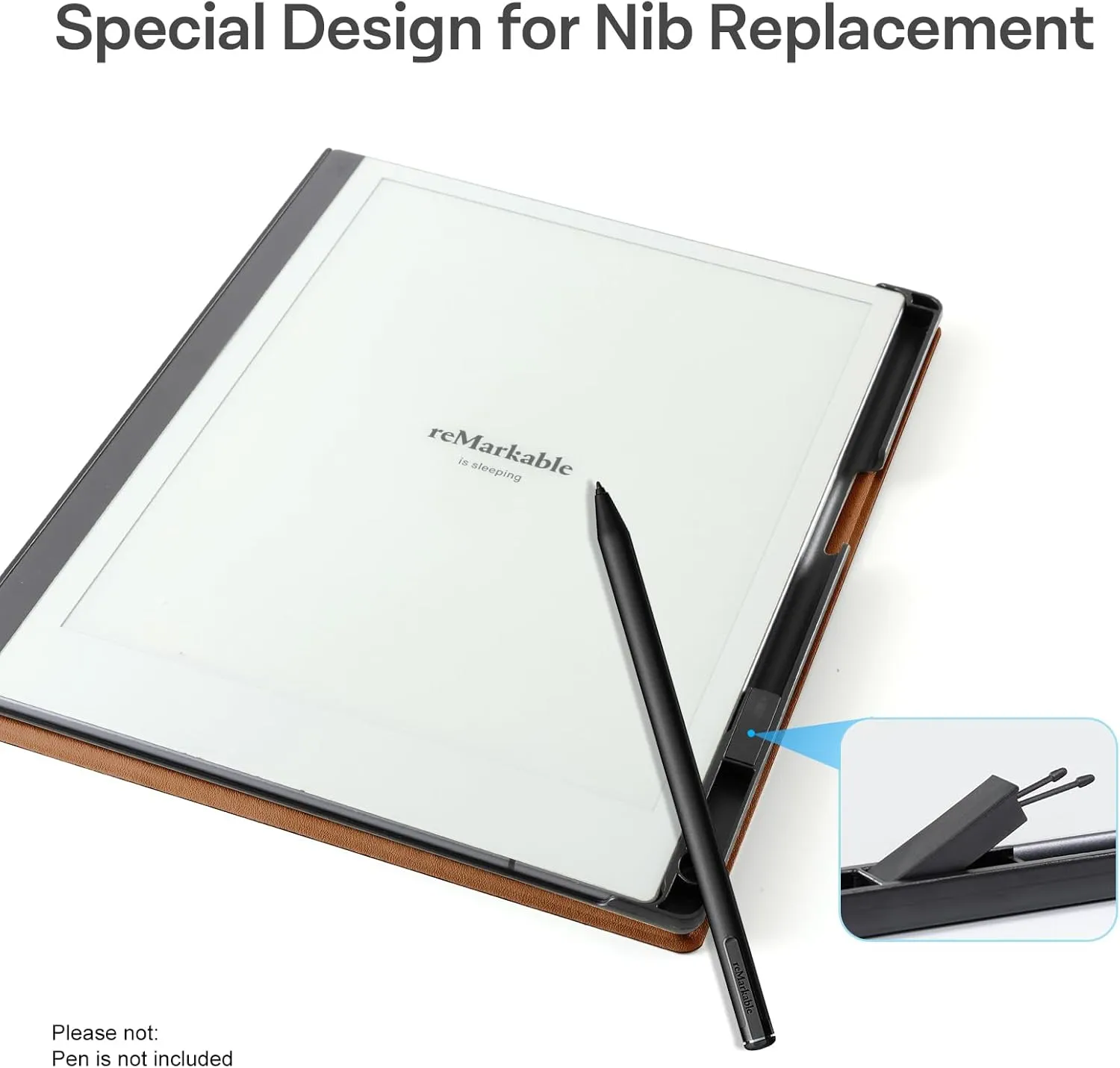 CoBak Case for Remarkable 2 Tablet - Lightweight and Hard Back Shell Protective Book Folio Cover with Built-in Pen Holder - Only for 10.3" 2020 Released (Earth Tone)