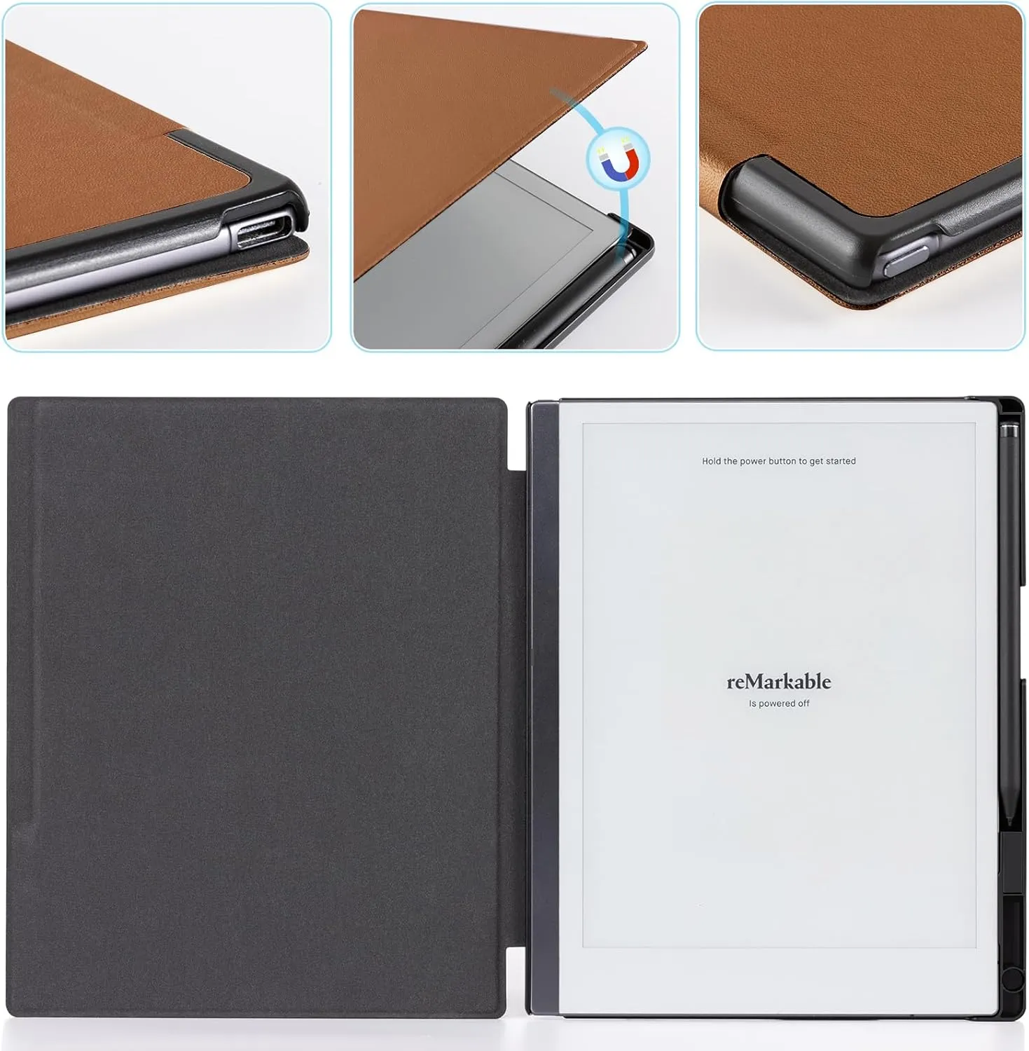 CoBak Case for Remarkable 2 Tablet - Lightweight and Hard Back Shell Protective Book Folio Cover with Built-in Pen Holder - Only for 10.3" 2020 Released (Earth Tone)