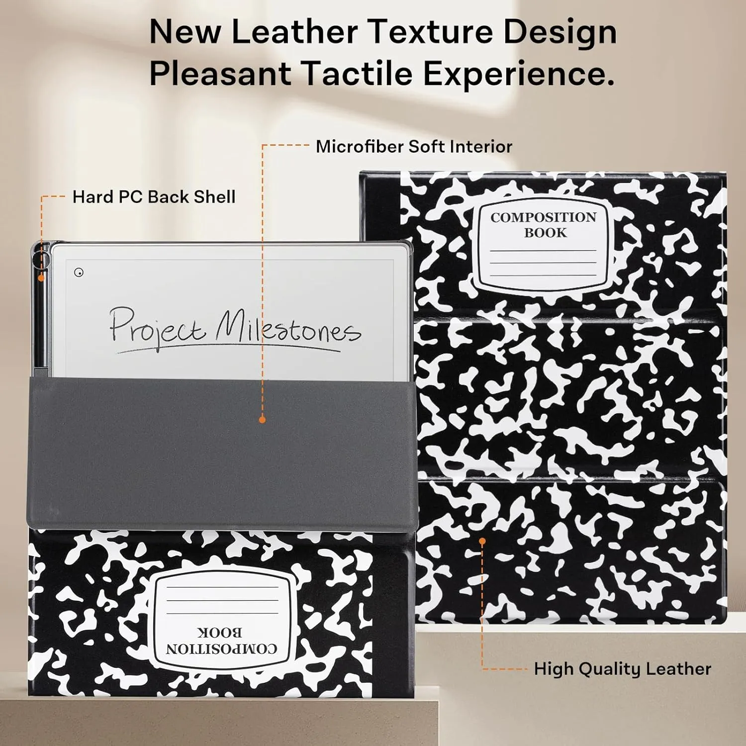 CoBak Case for Remarkable Paper Pro-with Pen Holder, Nib Storage, Ergonomic Design for Enhanced Writing Comfort - The Perfect Choice for Remarkable Paper Pro Case with Pen Holder(Black Notebook)
