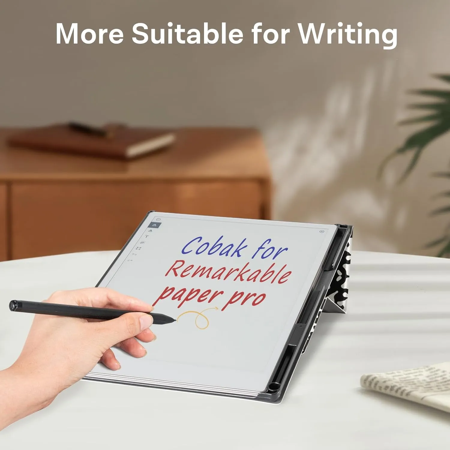 CoBak Case for Remarkable Paper Pro-with Pen Holder, Nib Storage, Ergonomic Design for Enhanced Writing Comfort - The Perfect Choice for Remarkable Paper Pro Case with Pen Holder(Black Notebook)