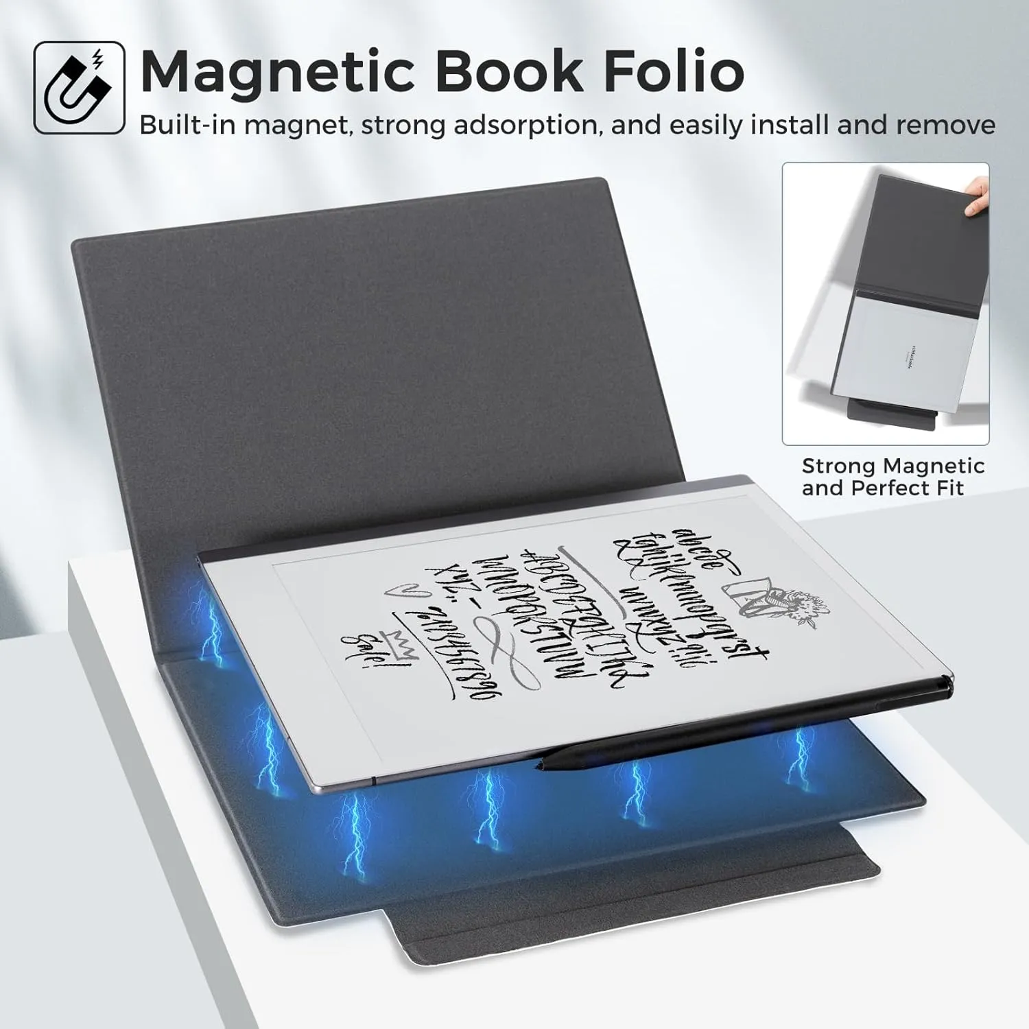 CoBak Magnetic Case for Remarkable 2 Paper Tablet, Ultra Lightweight Book Folio Cover with Safe Magnetic Buckle Pen Holder, Only for 10.3" Remarkable 2 2020 Relaesed (Dark Green)
