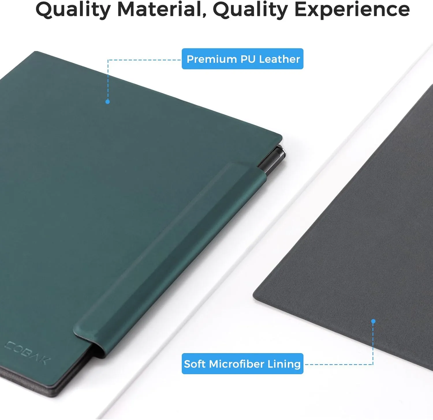 CoBak Magnetic Case for Remarkable 2 Paper Tablet, Ultra Lightweight Book Folio Cover with Safe Magnetic Buckle Pen Holder, Only for 10.3" Remarkable 2 2020 Relaesed (Dark Green)