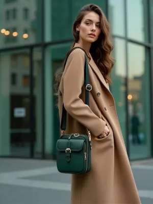 Collaborate Crossbody Leather Bag,Urvashi Crossbody Bag for Women,Collaboraten1 Crossbody Leather Bag with 10 Card Slots