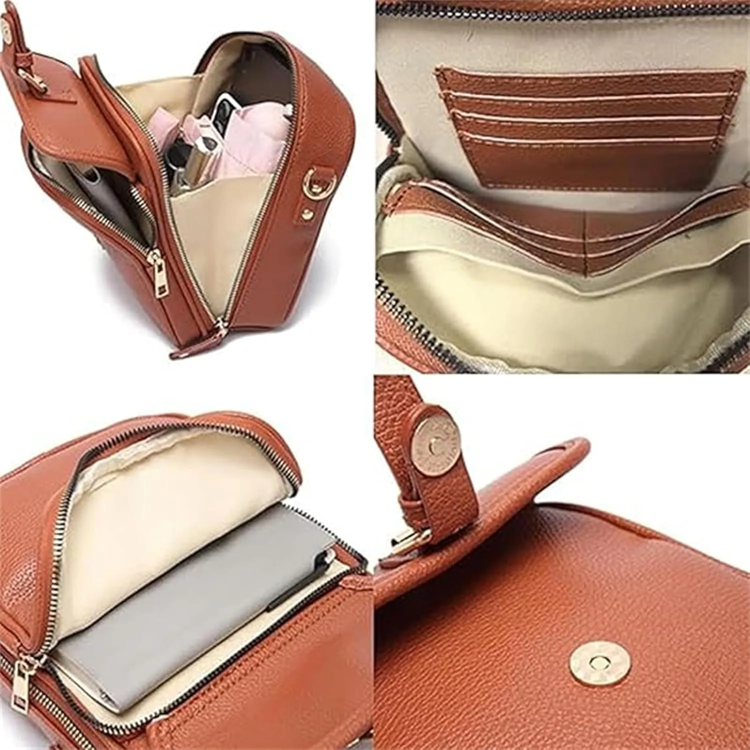 Collaboraten- Crossbody Leather Bag, Crossbody Leather Bag for women, Vintage Anti-Theft