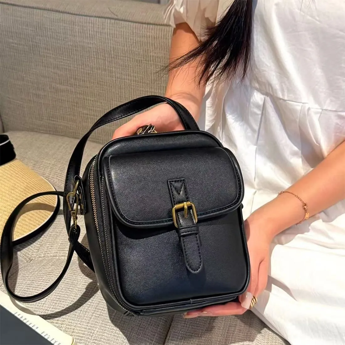 Collaboraten1 Crossbody Leather Bag, 2025 Upscale Urvashi Crossbody Leather Bag, Crossbodys Purse with Built in Wallet