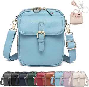Collaboraten1 Crossbody Leather Bag, Casual Crossbody Bag for Women, Vintage Anti Theft Purse with 10 Card Slot