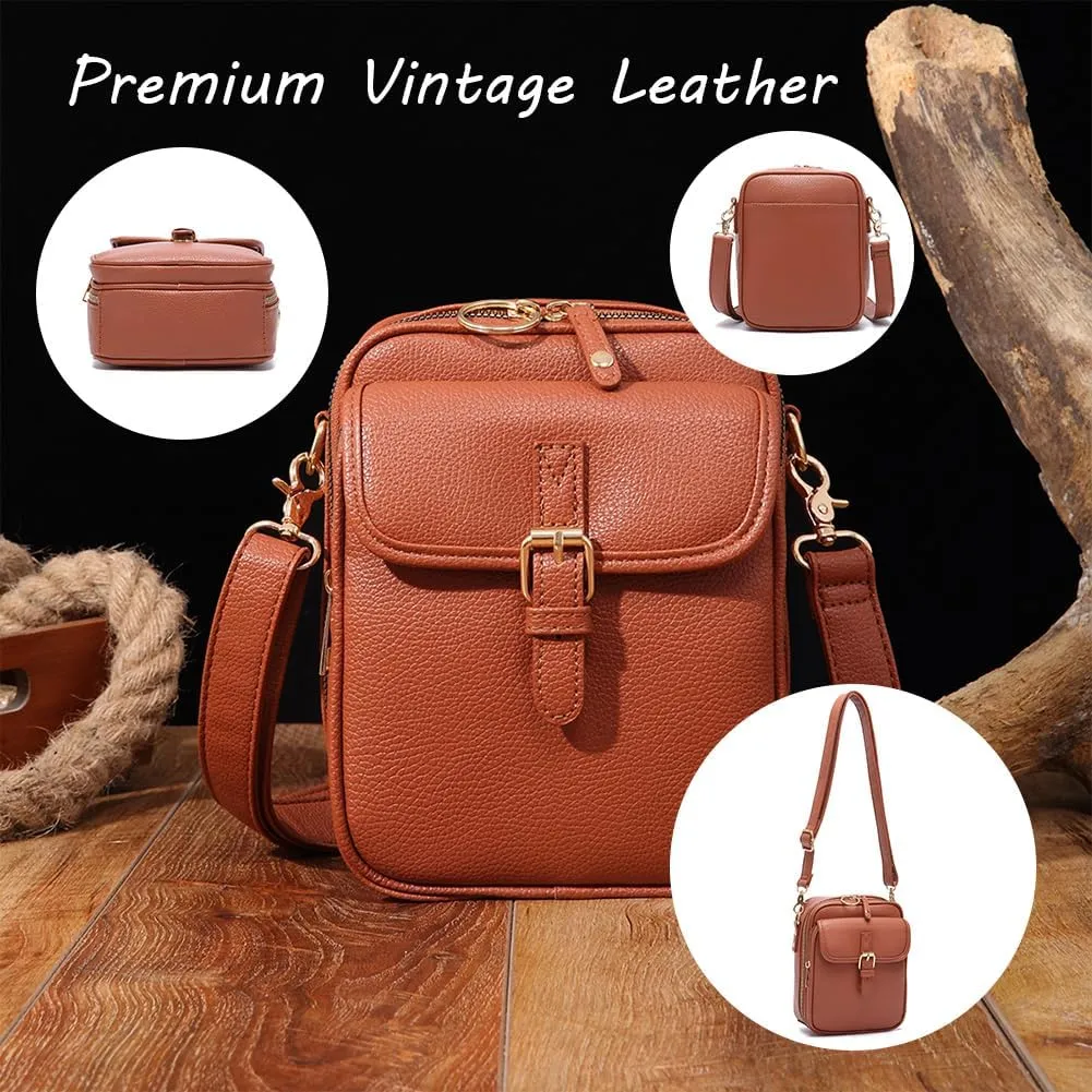 Collaboraten1 Crossbody Leather Bag, Urvashi Crossbody Leather Bag, with Built in Wallet & 10 Card Slots