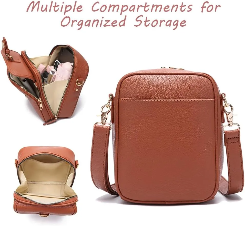 Collaboraten1 Crossbody Leather Bag, Urvashi Crossbody Leather Bag, with Built in Wallet & 10 Card Slots