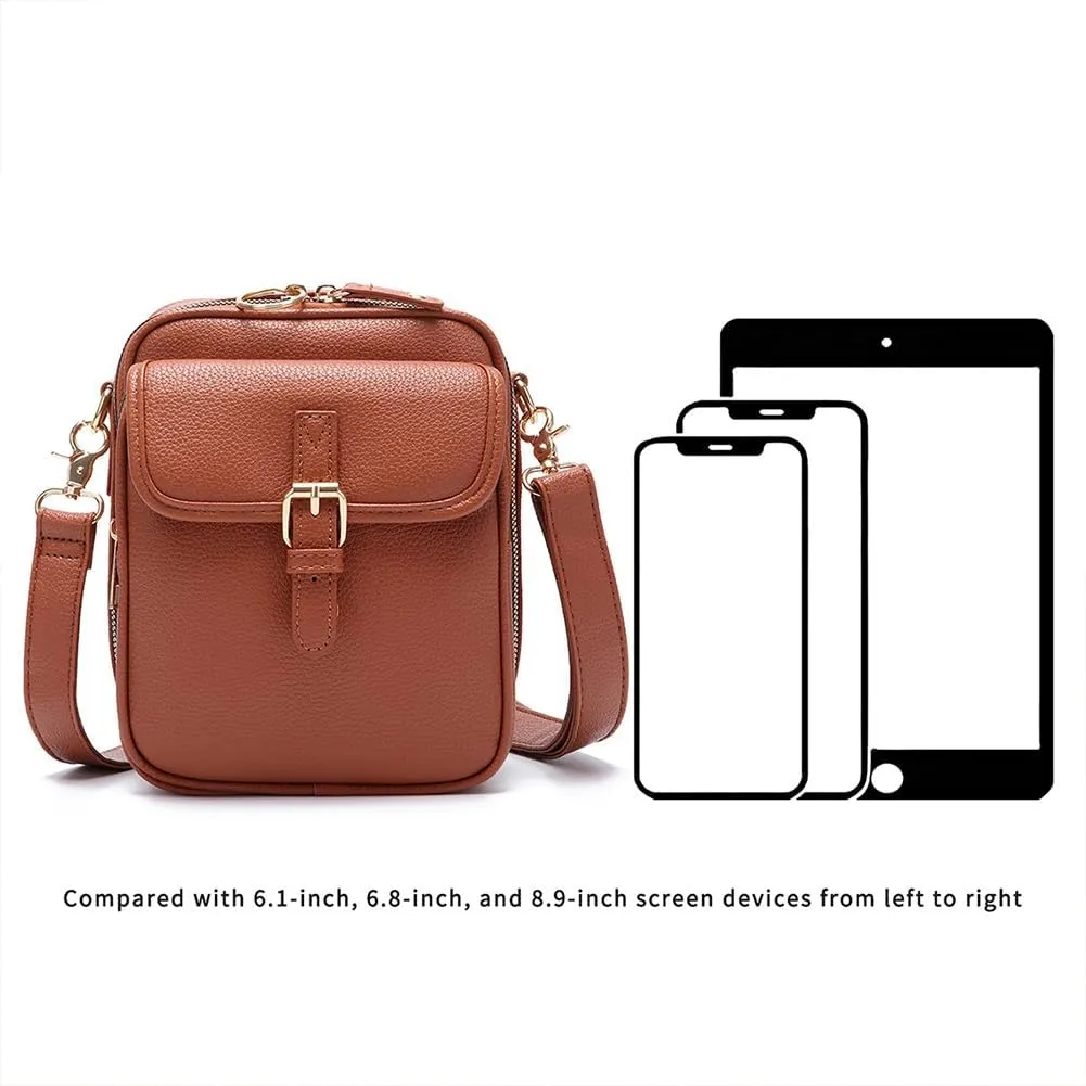 Collaboraten1 Crossbody Leather Bag, Urvashi Crossbody Leather Bag, with Built in Wallet & 10 Card Slots