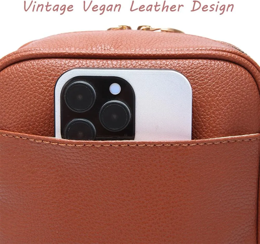 Collaboraten1 Crossbody Leather Bag, Urvashi Crossbody Leather Bag, with Built in Wallet & 10 Card Slots