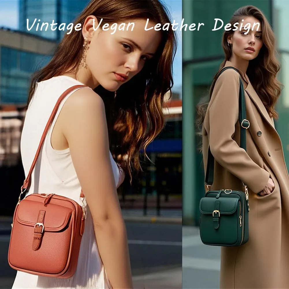 Collaboraten1 Crossbody Leather Bag, Urvashi Crossbody Leather Bag, with Built in Wallet & 10 Card Slots