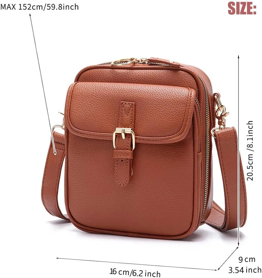 Collaboraten1 Crossbody Leather Bag, Urvashi Crossbody Leather Bag, with Built in Wallet & 10 Card Slots