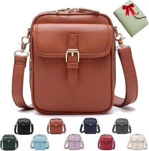 Collaboraten1 Crossbody Leather Bag, Urvashi Crossbody Leather Bag, with Built in Wallet & 10 Card Slots