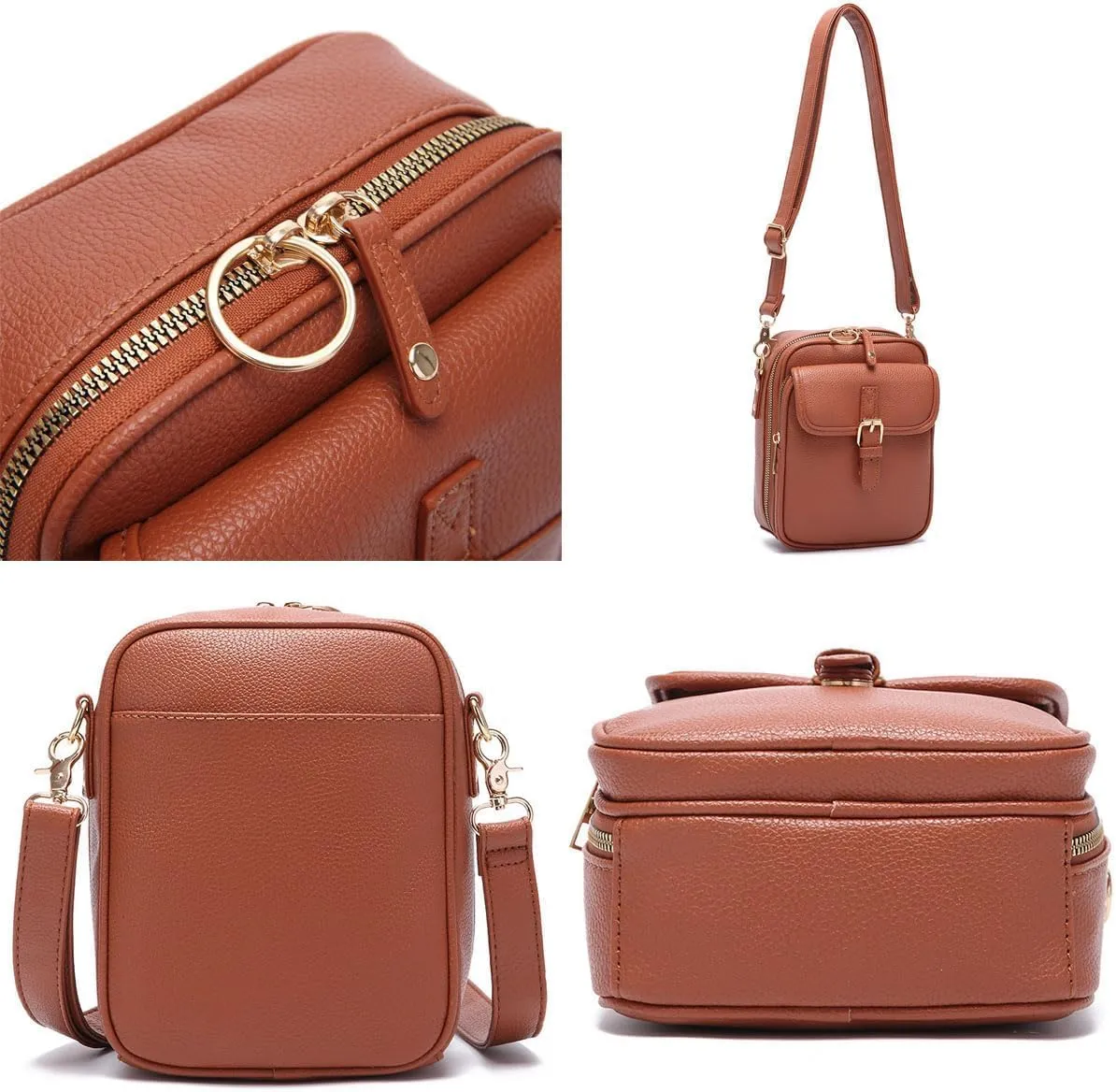 Collaboraten1 Crossbody Leather Bag,Large Capacity,Vintage Messenger Bag,Women's Anti-Theft Vintage Shoulder Messenger Bag