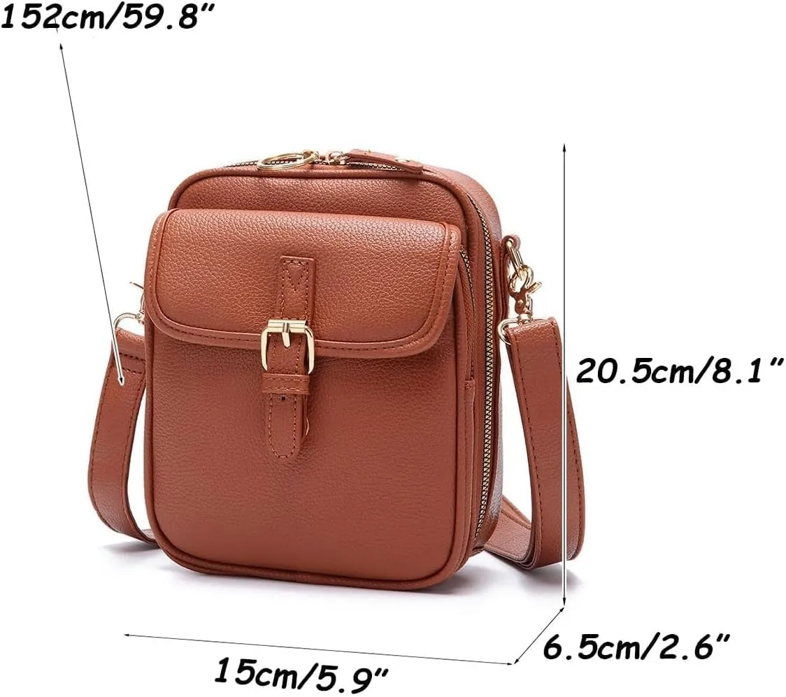 Collaboraten1 Crossbody Leather Bag,Large Capacity,Vintage Messenger Bag,Women's Anti-Theft Vintage Shoulder Messenger Bag