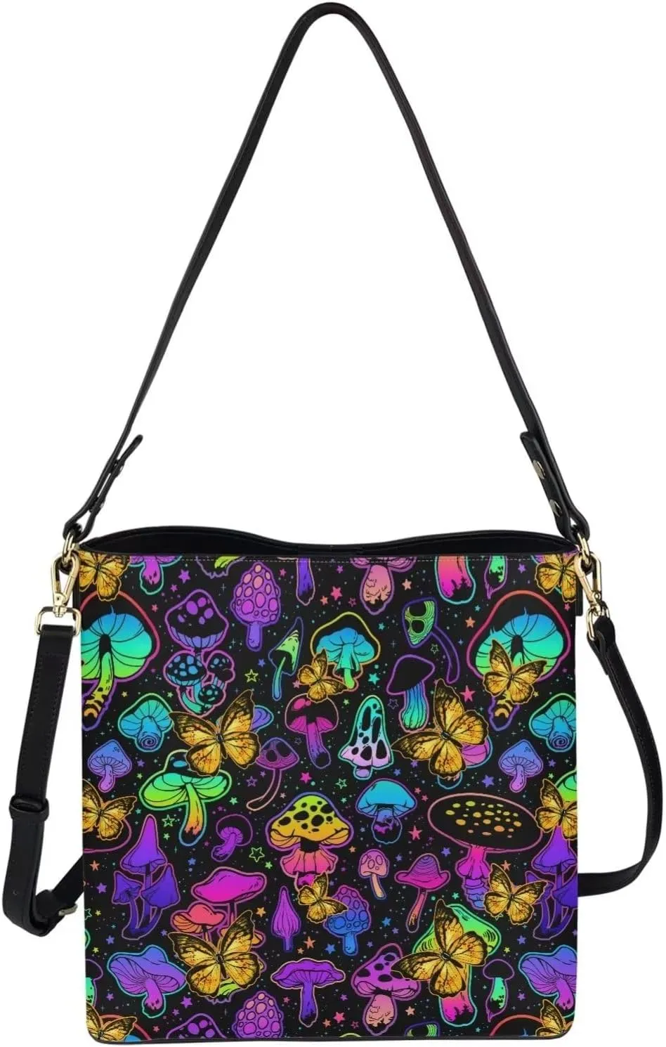 Coloranimal Women Cuties French Bulldog Leather Handbag Reusable Tote Bag