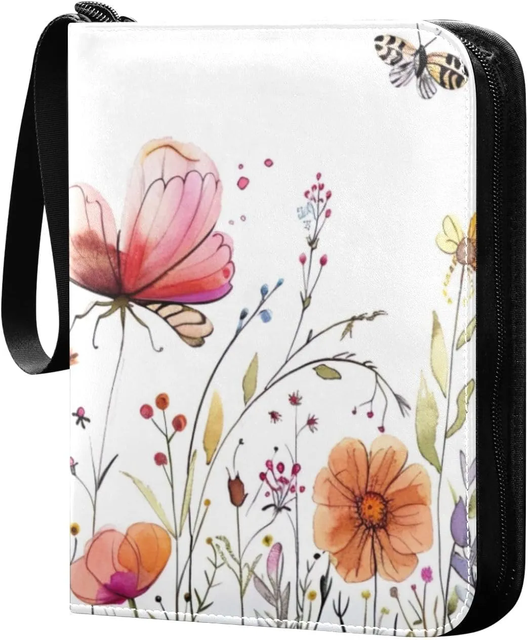 Colorful Botanical Card Binder, 400 Pockets Card Holder with 50 Sleeves, Sturdy Card Holder Folders for Game Cards & Sports Cards