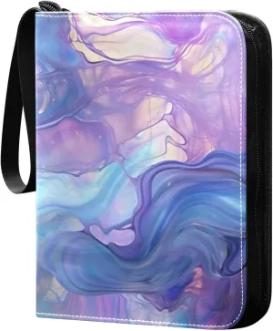 Colorful Bubbles Card Binder with Double Sided PU Leather Holder Albums Book with 400 Pockets for Collectible Trading Card Games Card