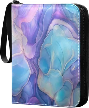 Colorful Bubbles Card Binder with Double Sided PU Leather Holder Albums Book with 400 Pockets for Collectible Trading Card Games Card