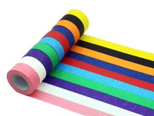 Colorful Masking Tape, Decorative Colored DIY Tape for Arts & Crafts, Labeling or Coding - Art Supplies for Kids - 10 Different Color Rolls, 1 Inch x 16 Yards