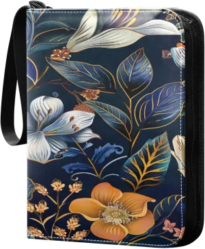 Colorful Paisley Floral Card Binder 4-Pocket, 400 Pockets PU Waterproof Zippered Collector Card Album with 50 Removable Sleeves for Trading, Game Cards