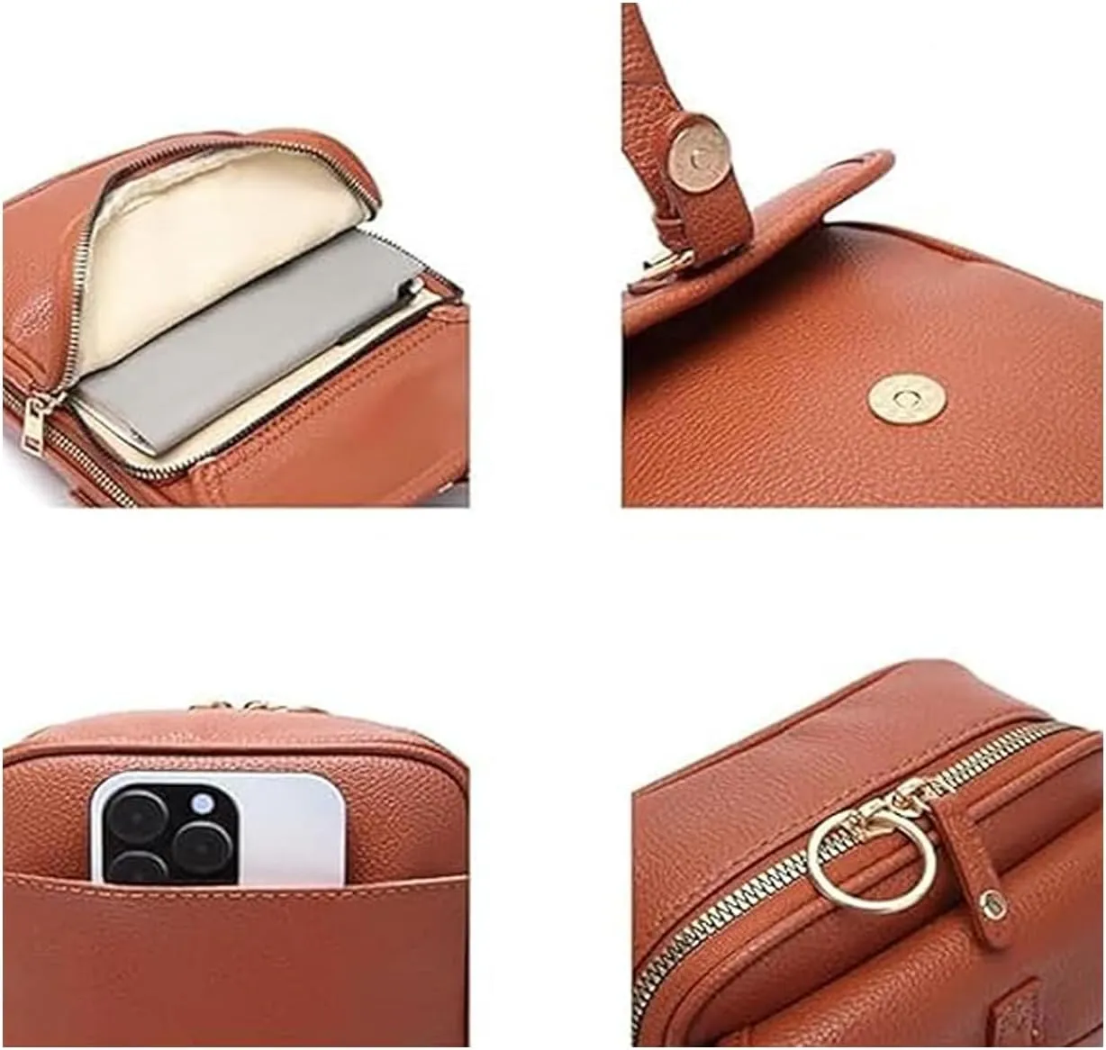 Comebybuy Vintage Large Capacity Messenger Bag, 2025 New Vintage Double Layer Large Capacity,Anti-Skimming Bag