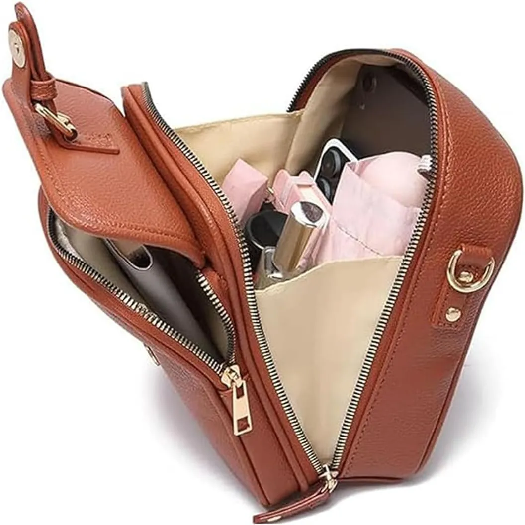 Comebybuy Vintage Large Capacity Messenger Bag, 2025 New Vintage Double Layer Large Capacity,Anti-Skimming Bag