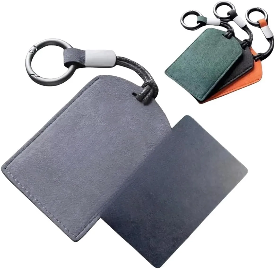 Compatible For Extremely Krypton 001 Key Case Compatible For Zeekr 001 Car NFC Card Case Bag Turned Fur Key Case Buckle(A-Style green)