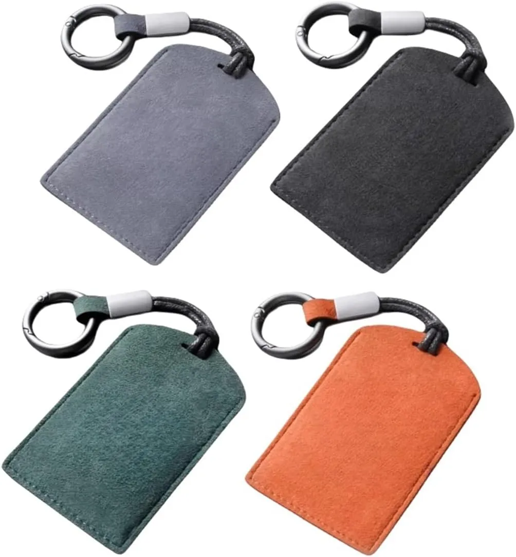 Compatible For Extremely Krypton 001 Key Case Compatible For Zeekr 001 Car NFC Card Case Bag Turned Fur Key Case Buckle(A-Style green)