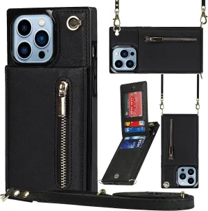 Compatible for iPhone 13 Pro Max Case 6.7 Inch, Pocket Purse Handbag Stylish Protective Cover for iPhone 13 Pro Max (Fashion Black)