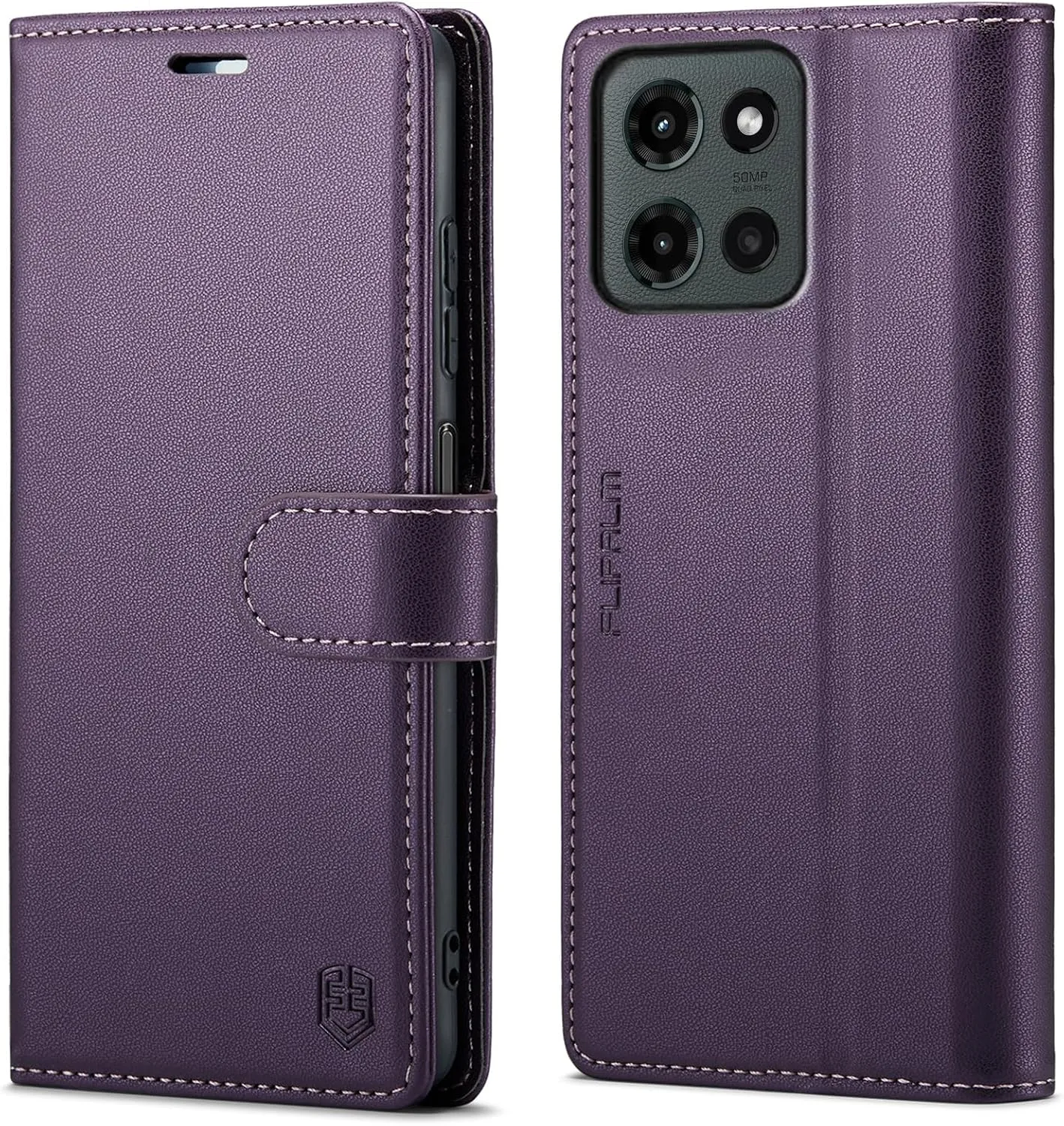 Compatible with Moto G 5G 2025 Wallet Case with RFID Blocking Credit Card Holder,PU Leather Flip Kickstand Shockproof Cover Women Men for Motorola Moto G 5G 2025 Phone Case (Purple)