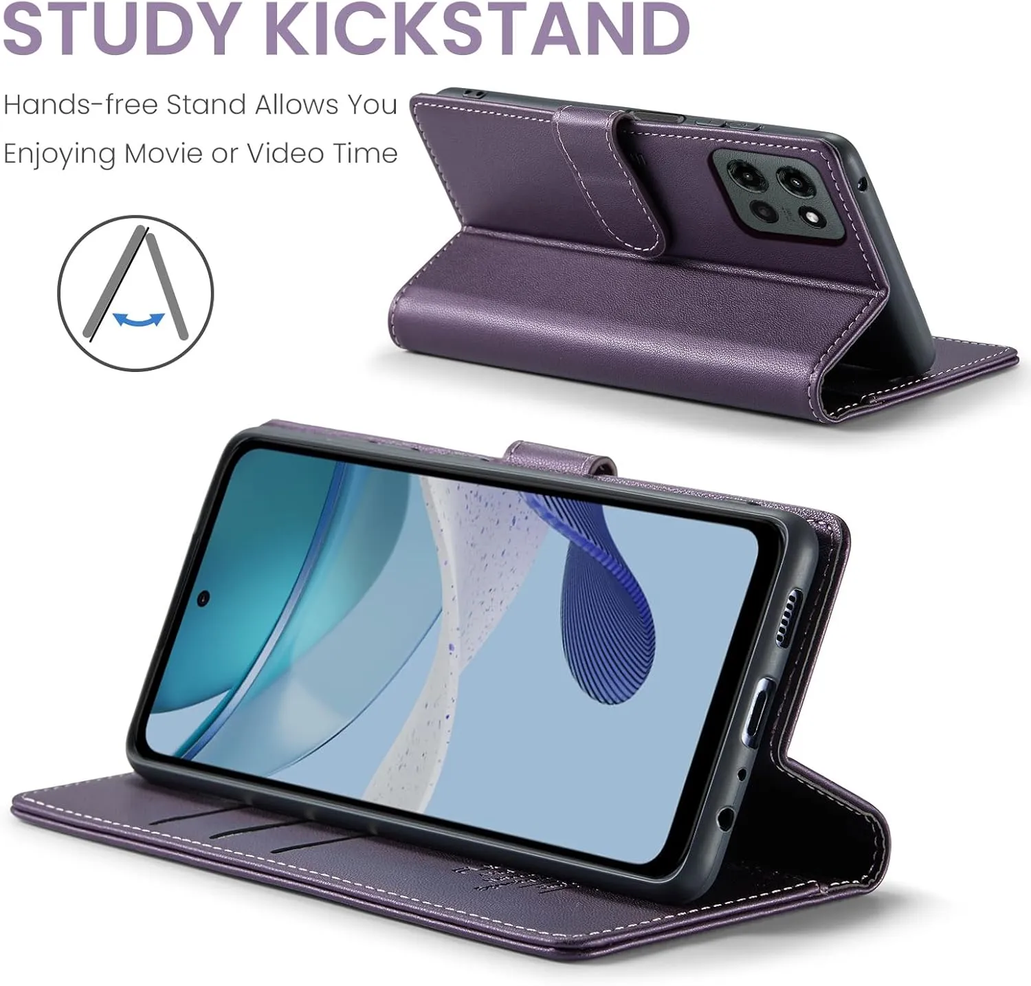 Compatible with Moto G 5G 2025 Wallet Case with RFID Blocking Credit Card Holder,PU Leather Flip Kickstand Shockproof Cover Women Men for Motorola Moto G 5G 2025 Phone Case (Purple)