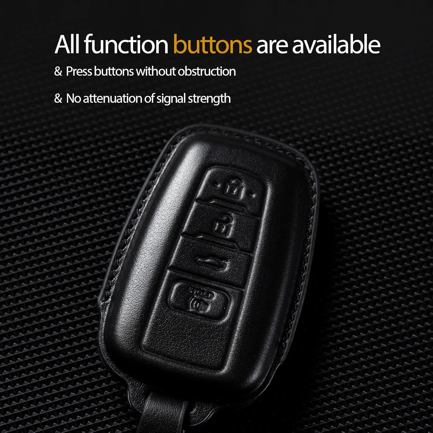 Compatible with Toyota Key fob Cover Leather Toyota Keychain Holder case Protector Avalon Camry TRD Corolla Highlander Prius Prime RAV4 Prime CHR Accessories