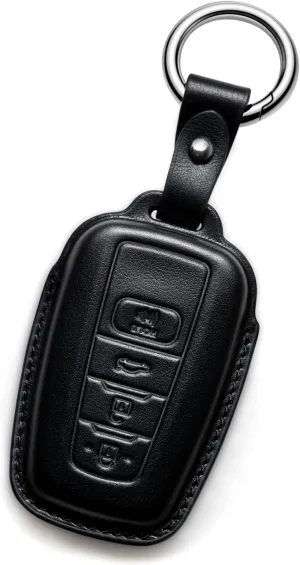 Compatible with Toyota Key fob Cover Leather Toyota Keychain Holder case Protector Avalon Camry TRD Corolla Highlander Prius Prime RAV4 Prime CHR Accessories