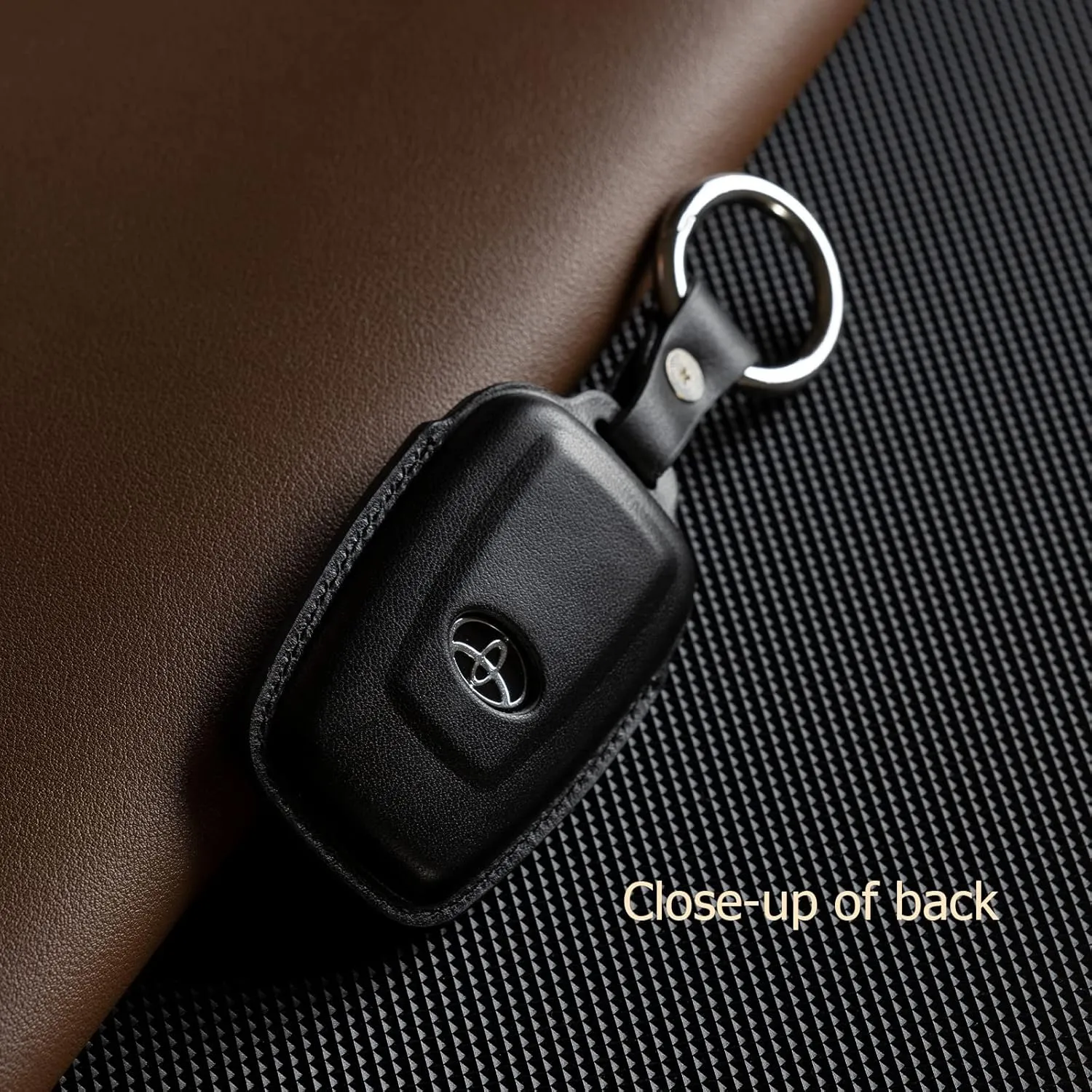 Compatible with Toyota Key fob Cover Leather Toyota Keychain Holder case Protector Avalon Camry TRD Corolla Highlander Prius Prime RAV4 Prime CHR Accessories
