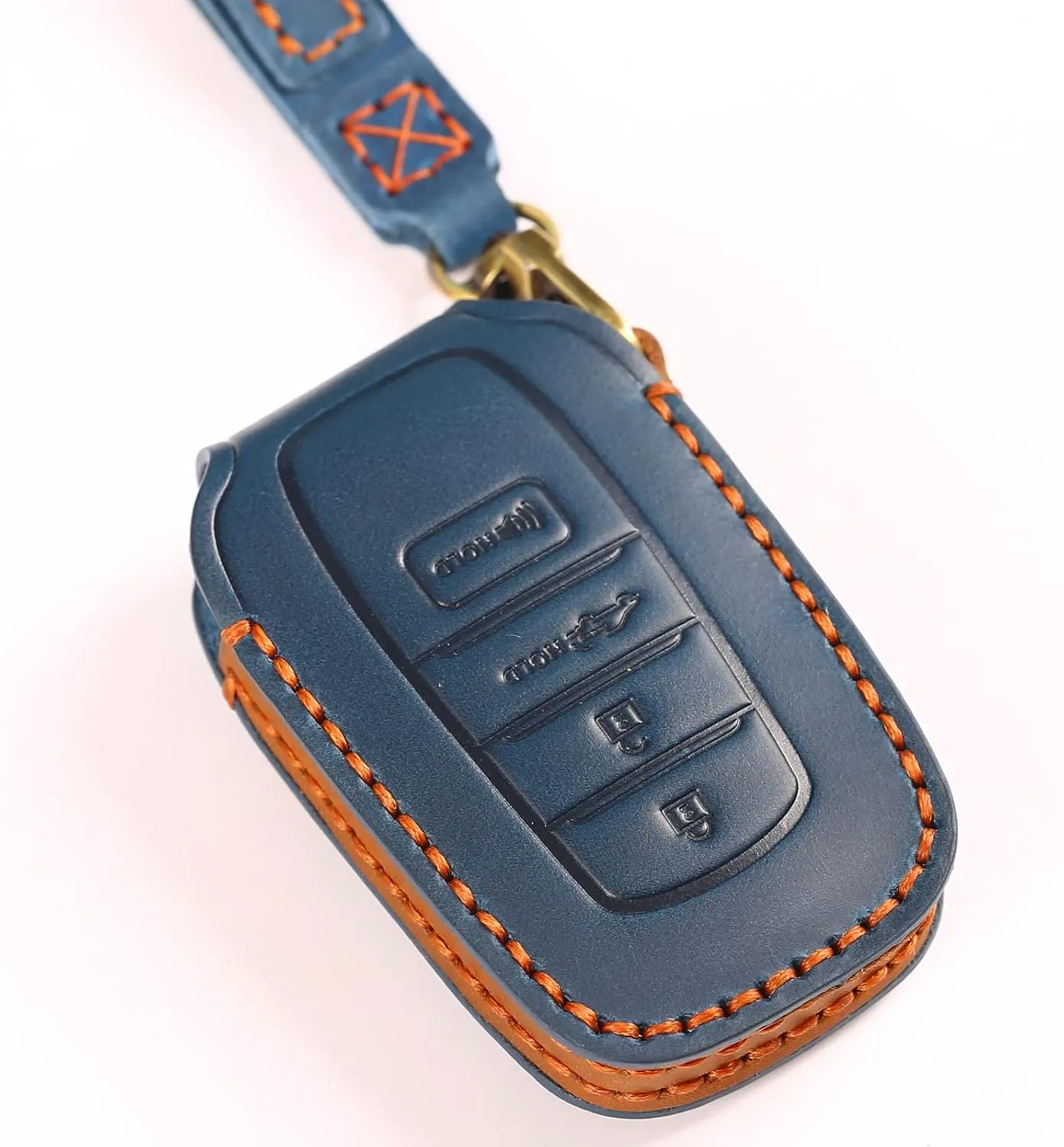 Compatible With Toyota Tundra Key Fob Cover Premium Leather Case Protector Key Fob Cover Smart Remote Holder