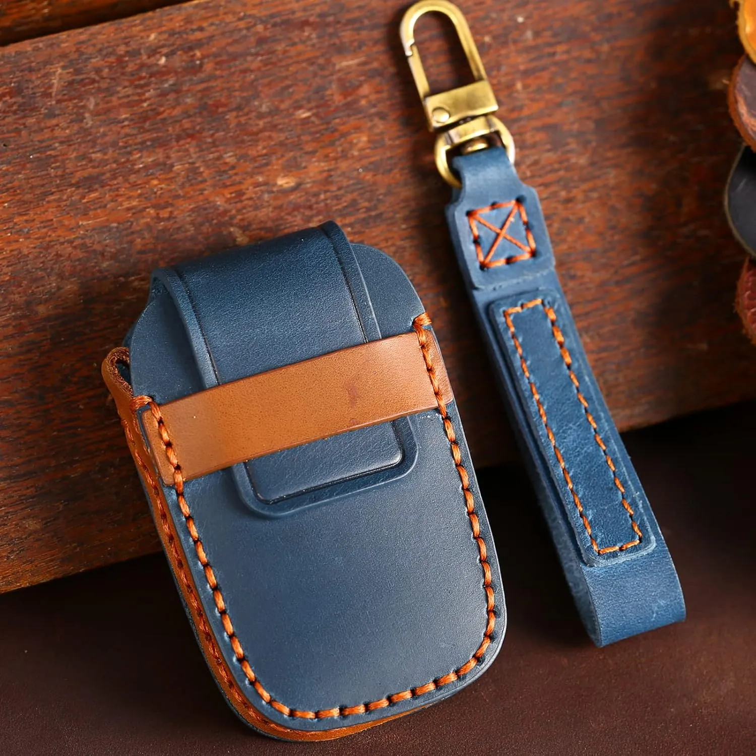 Compatible With Toyota Tundra Key Fob Cover Premium Leather Case Protector Key Fob Cover Smart Remote Holder