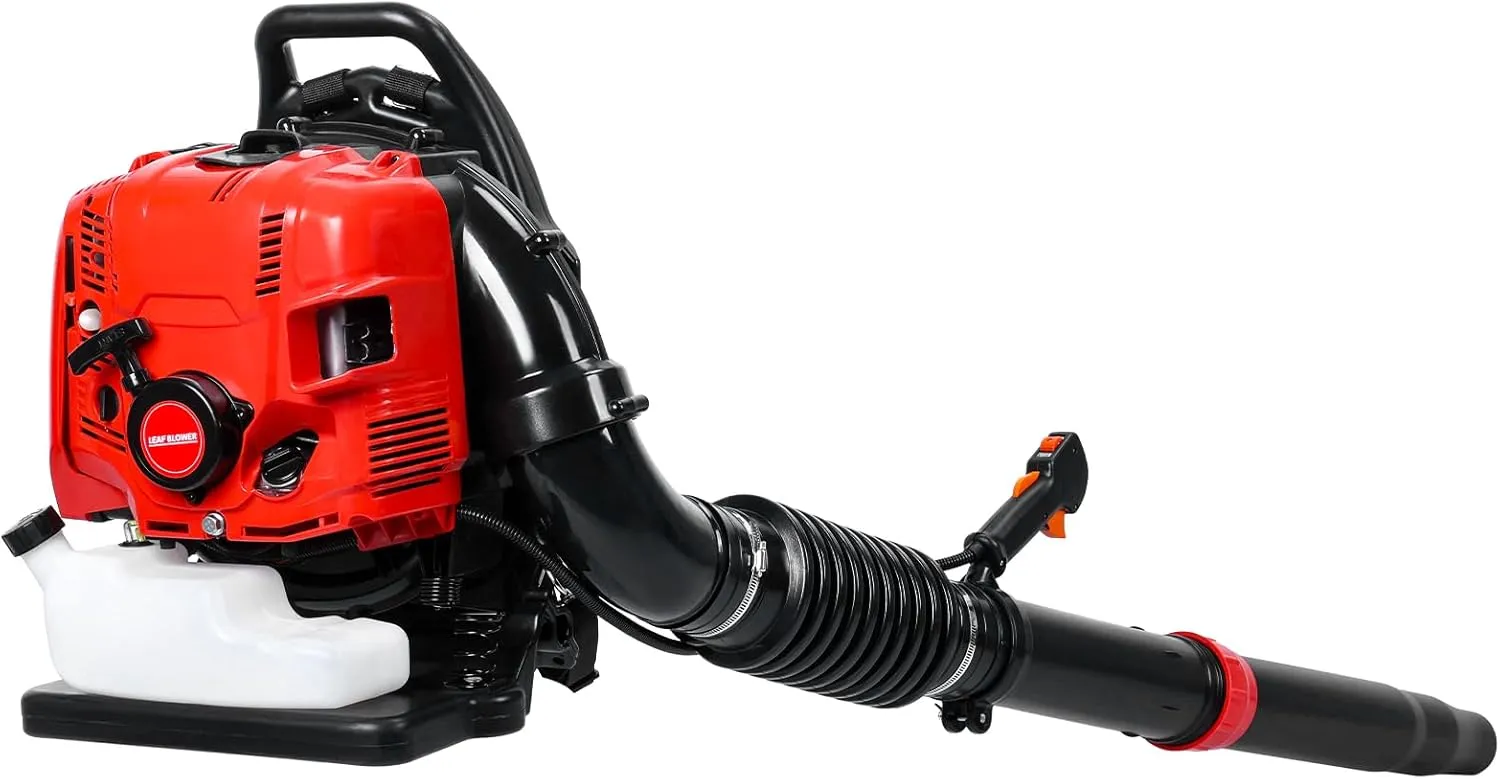 Cordless Leaf Vacuum with Bag, 75.6CC 4-Stroke Gas Backpack Leaf Blower, 900CFM 210MPH, Variable Speed Snow Blower, Leaf Vacuum Cordless Mulcher for Lawn and Yard Cleanup