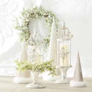 CREAM GRAY & GOLD ORNATE METAL HURRICANES 2 Size Options