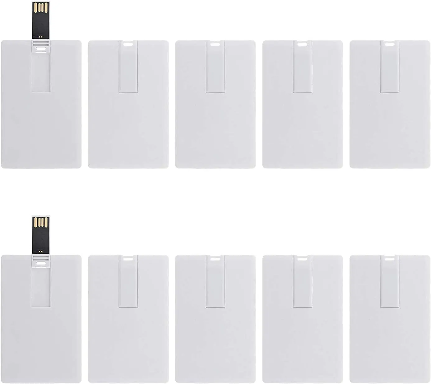 Credit Card USB Flash Drive 512MB 10 Pack Business Card Bank Card Shape Flash Drive Memory Stick Key Credit USB Drive White