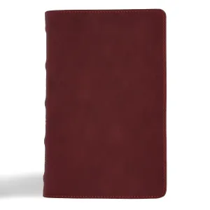 CSB Personal Size Bible, Holman Handcrafted Collection, Marbled Burgundy Premium Calfskin, Black Letter, Presentation Page, Sewn Binding, Full-Color Maps, Easy-to-Read Bible Serif Type Leather Bound – May 1, 2024