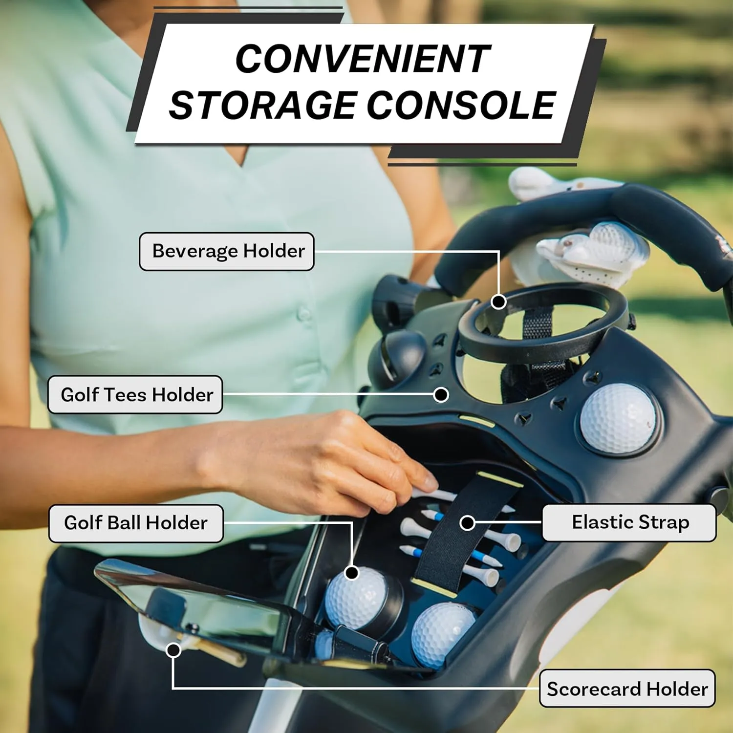 CUBE CART 3 Wheel Push Pull Golf CART - Two Step Open/Close - Smallest Folding Lightweight Golf CART in The World - Choose Color!
