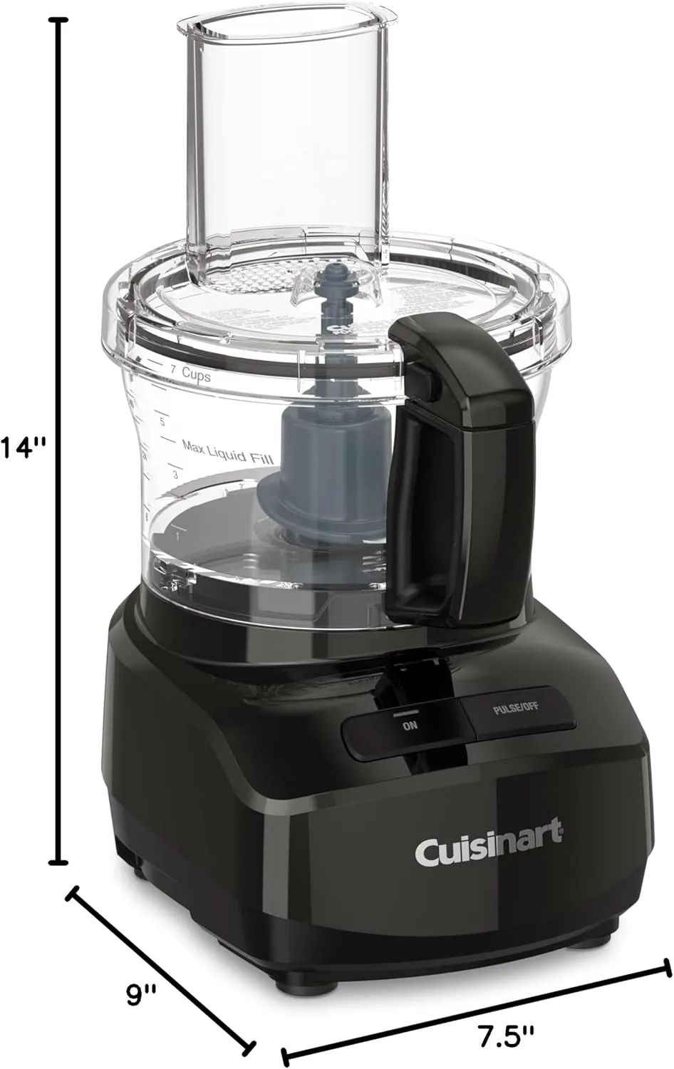 Cuisinart 7-Cup Sleek and Modern Design Food Processor with Two Easy Controls and Universal Blade for Chopping, Mixing, and Dough (Black)