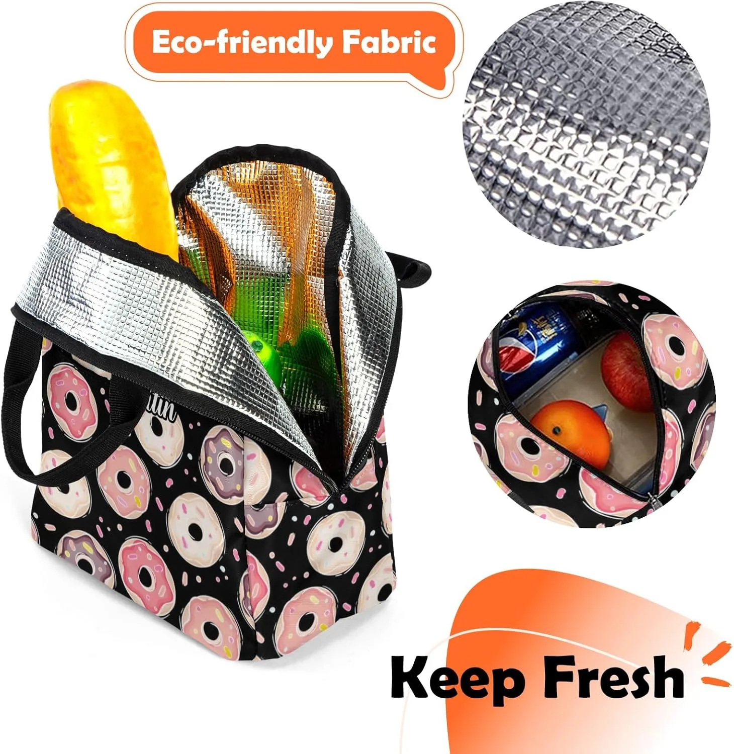 Custom Backpack for Girls, Lightweight Backpack Set with Lunch Bag and Pencil Case 3 pcs, Schoolbag for Elementary Junior High School Students 6-8 10-12 14-16