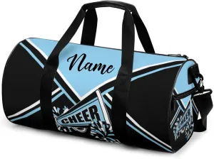 Custom Cheer Bags for Cheerleaders, Personalized Cheerleading Duffel Bag with Name, Baby Blue, 17.6 x 9 x 9 inches